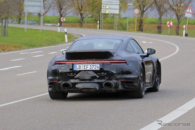 ポルシェ 911 ターボS 開発車両　スクープ写真