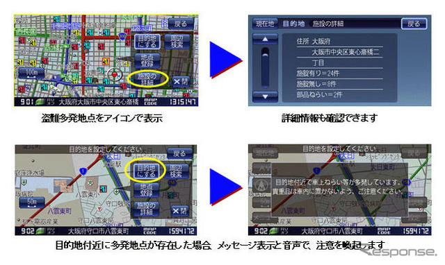 カーナビに盗難多発地点を表示 三洋電機