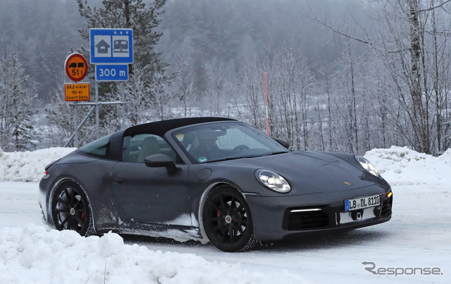 ポルシェ 911タルガ 新型プロトタイプ(スクープ写真)