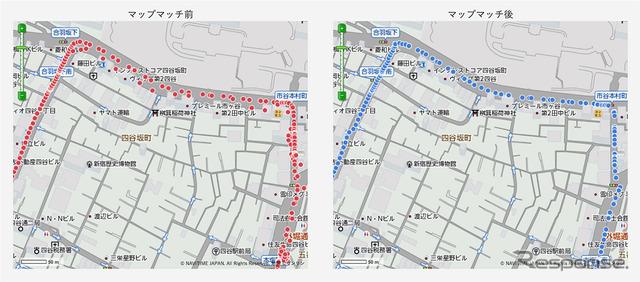 NAVITIME CONNECT API、マップマッチ機能
