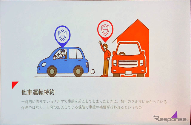 自動車事故は貸した側に迷惑がかからないように他者運転特約で賄う。