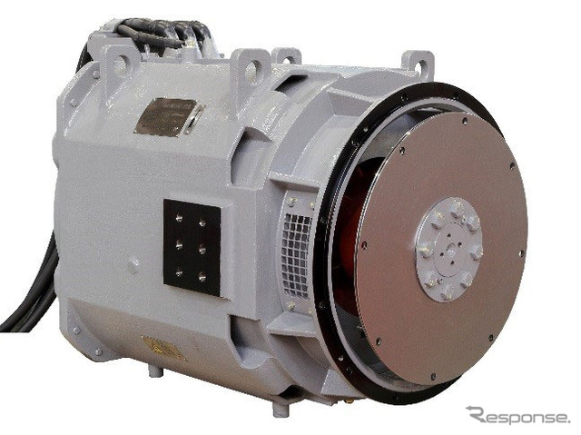 HC85系のハイブリッドシステムに使用する全閉式永久磁石同期発電(PMSG)。