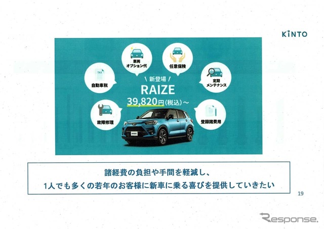 人気のコンパクトSUV「RAIZE」を加えることで若い層を引き込みたい考え