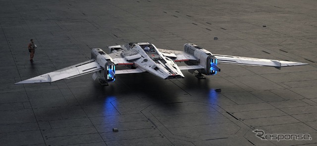 画像:映画『スター・ウォーズ/スカイウォーカーの夜明け』に登場するポルシェがデザインした宇宙船、「トライウィングS-91xペガサススターファイター」