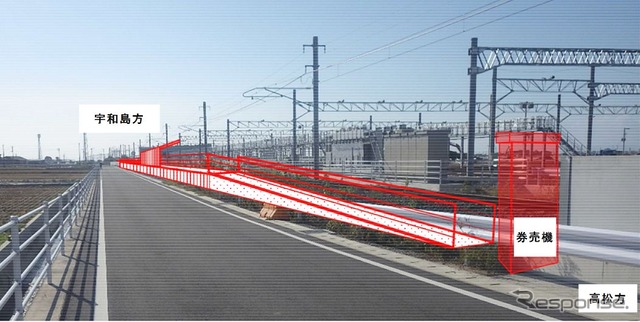 1面1線の駅となる予讃線南伊予駅のイメージ。