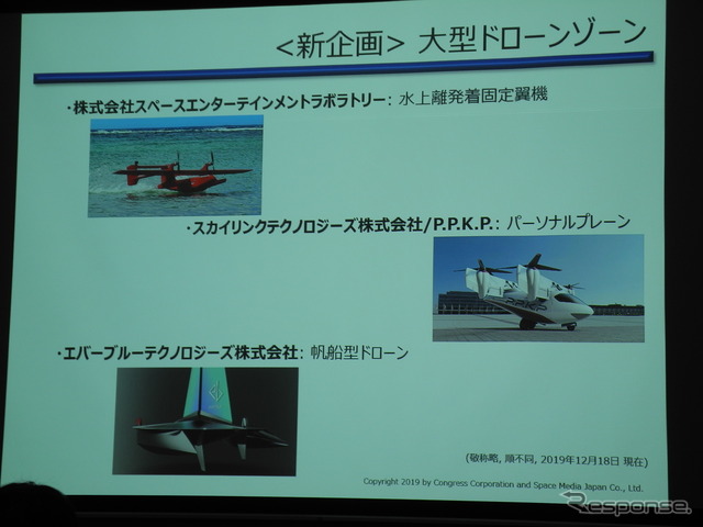 大型ドローンゾーンに展示される予定の大型ドローン