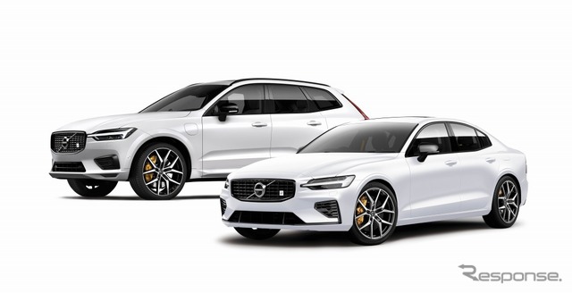 XC60 T8ポールスターエンジニアード（奥）とS60 T8ポールスターエンジニアード（手前）