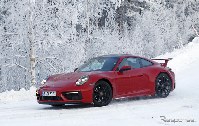 ポルシェ 911 エアロパッケージ プロトタイプ(スクープ写真)