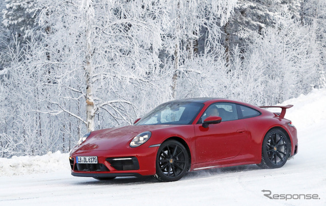 ポルシェ 911 エアロパッケージ プロトタイプ(スクープ写真)