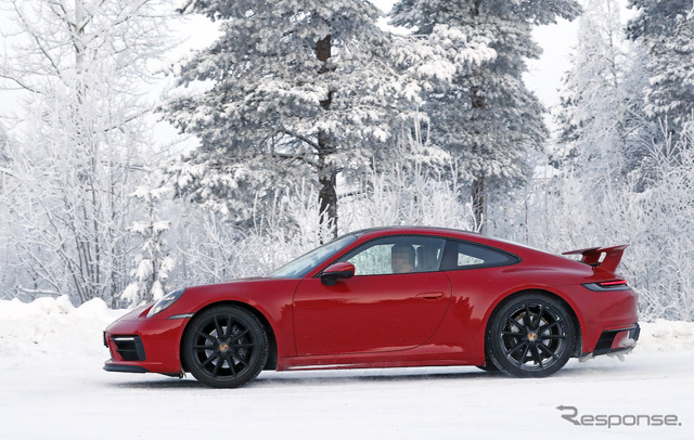 ポルシェ 911 エアロパッケージ プロトタイプ(スクープ写真)