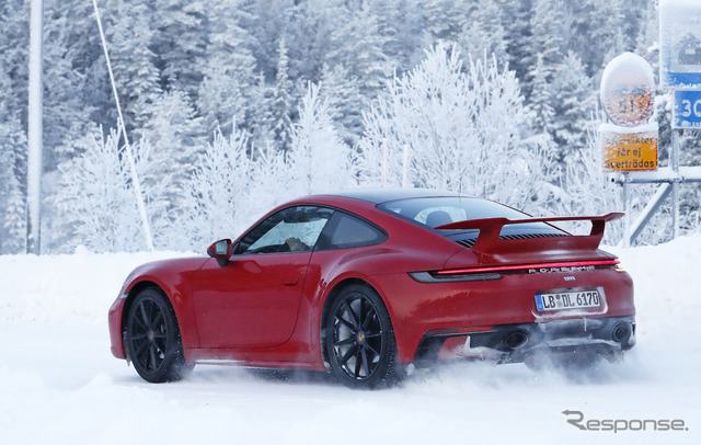 ポルシェ 911 エアロパッケージ プロトタイプ(スクープ写真)