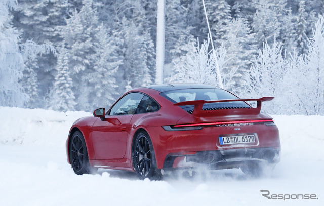ポルシェ 911 エアロパッケージ プロトタイプ(スクープ写真)