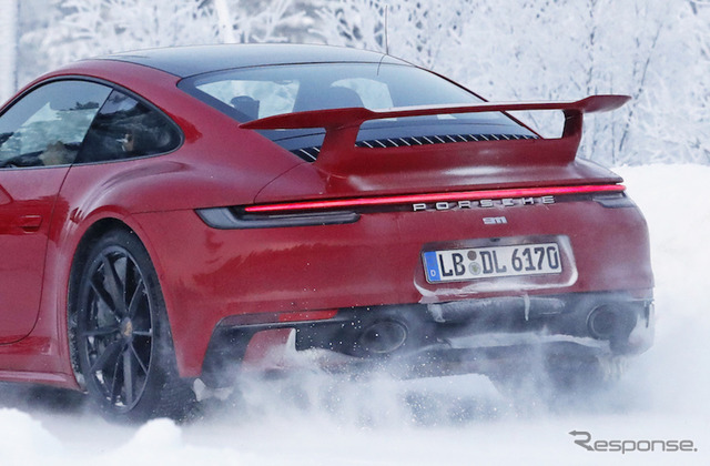 ポルシェ 911 エアロパッケージ プロトタイプ(スクープ写真)