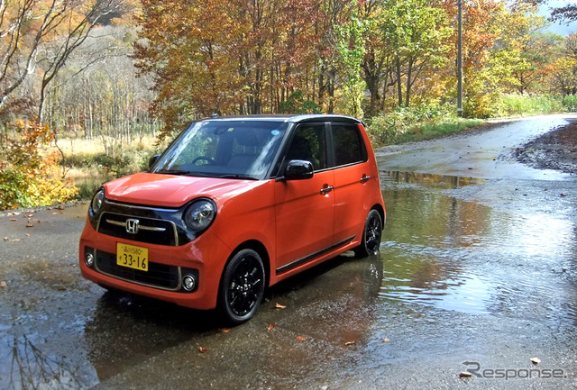 時々、道路の上を小川が流れる洗い越しが現れる。水深は浅いが、水を流すために道路が深くえぐられているため、バンパー下端の低いクルマやオーバーハングの長いクルマはチンを擦りやすいのでちょっぴり注意が必要だ。