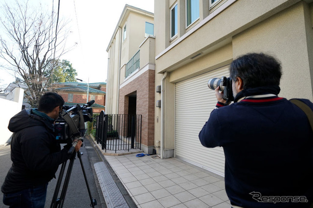 東京のゴーン被告宅（1月3日）　《photo (c) Getty Images》