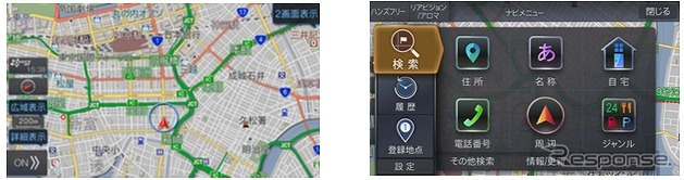 見やすさと使いやすさを両立した「スマートビューマップ」やメニューデザイン