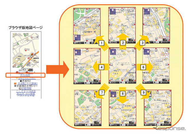 携帯向けMapFan、Flashを利用したデカ地図を公開