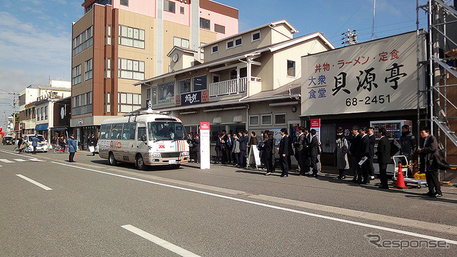愛知県日間賀島での「離島における観光型 MaaS による移動」をテーマとした自動運転の実証実験。