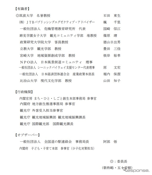 道の駅第3ステージ推進委員会の委員