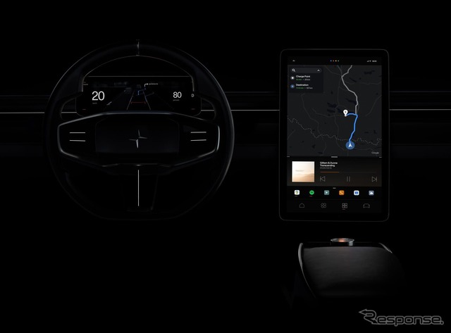 ポールスターとグーグルが共同開発した次世代車載HMIのティザーイメージ