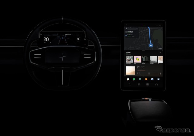 ポールスターとグーグルが共同開発した次世代車載HMIのティザーイメージ