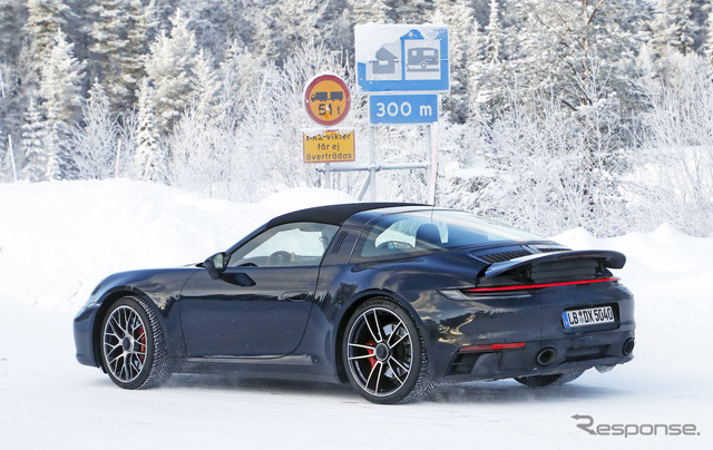 ポルシェ 911タルガ4 GTS 新型プロトタイプ(スクープ写真)