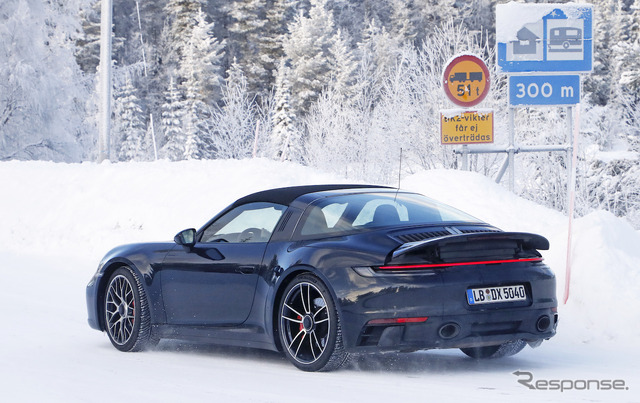 ポルシェ 911タルガ4 GTS 新型プロトタイプ(スクープ写真)