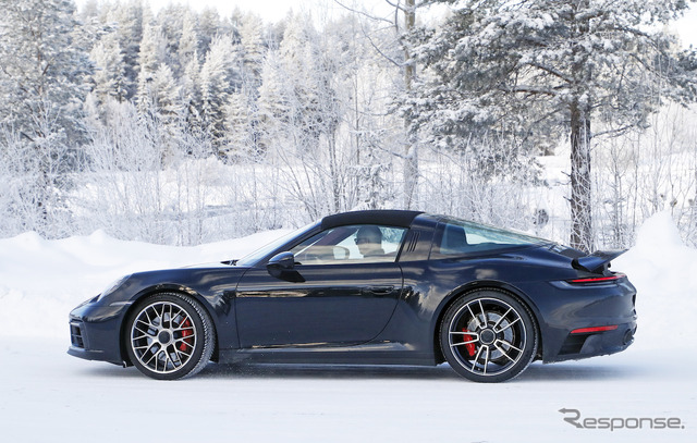 ポルシェ 911タルガ4 GTS 新型プロトタイプ(スクープ写真)