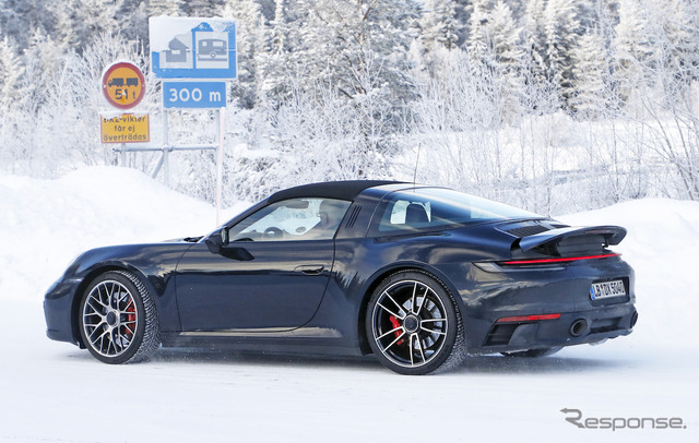 ポルシェ 911タルガ4 GTS 新型プロトタイプ(スクープ写真)