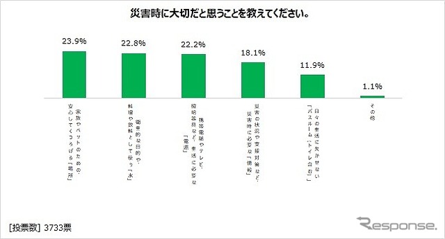 災害時に大切だと思うこと