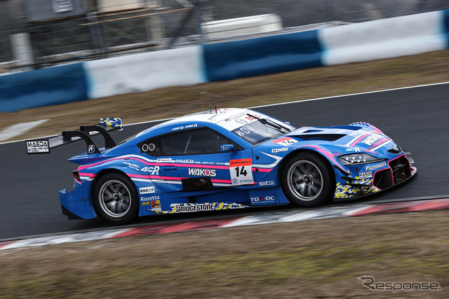 岡山テスト2日目、GT500クラストップタイムのNo.14 WAKO’S 4CR GR Supra（3月16日）