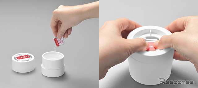 ドリンクホルダー設置タイプのセッティング比較(左:従来品 D79/右:新製品 D301)
