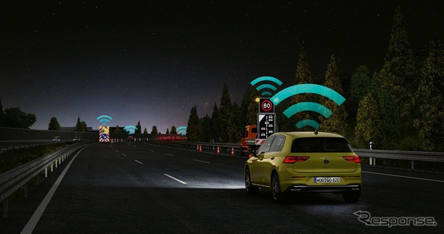 フォルクスワーゲン・ゴルフ 新型の「Car2X」通信