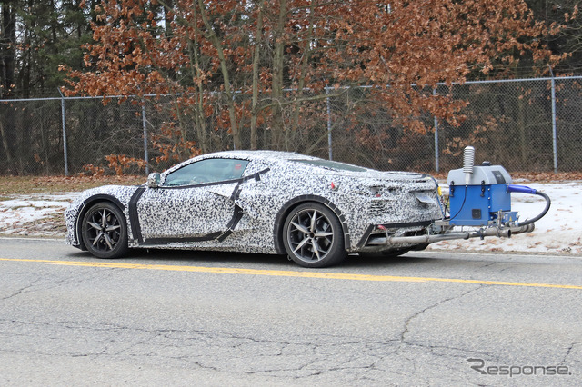 シボレー コルベット PHEV 開発車両(スクープ写真)