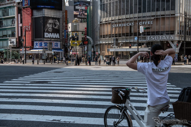 東京渋谷の交差点（4月8日）