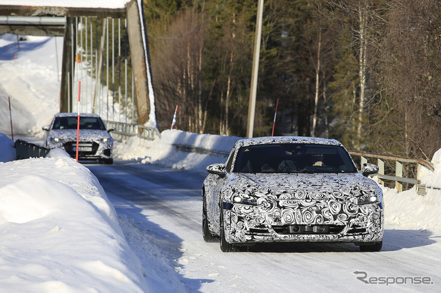 アウディ e-tron GT 開発車両（スクープ写真）