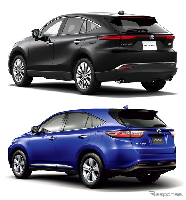 トヨタ・ハリアー新型(上)と従来型(下)