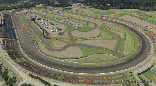 「インディカー iRacing チャレンジ 第4戦もてぎ」の模様。