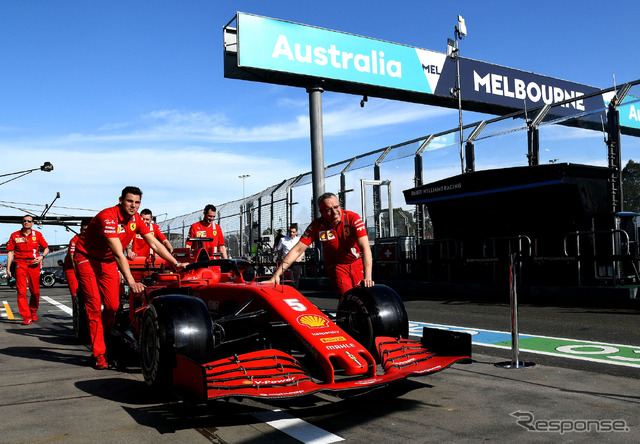 フェラーリSF1000、#5 ベッテル車（2020年3月、中止となったオーストラリアGPにて）