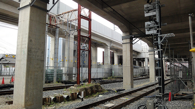竹ノ塚駅 高架化工事(2020年5月12日撮影)
