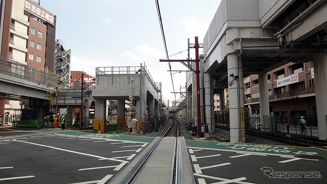 竹ノ塚駅 高架化工事(2020年5月12日撮影)