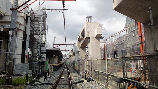 竹ノ塚駅 高架化工事(2020年5月12日撮影)