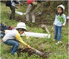 昭和シェル、富士山に1000本を植栽
