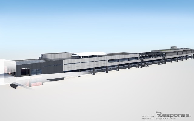 2020年度鉄道・バス設備投資計画：2022年度の完成を予定している相鉄海老名駅のリニューアルイメージ。2020年度は現駅舎の解体を予定。