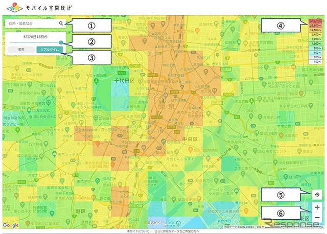 モバイル空間統計人口マップのイメージ