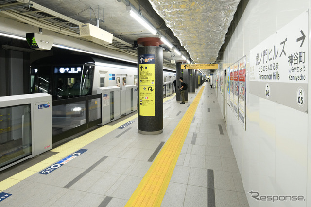東京メトロ虎ノ門ヒルズ駅(6月6日)