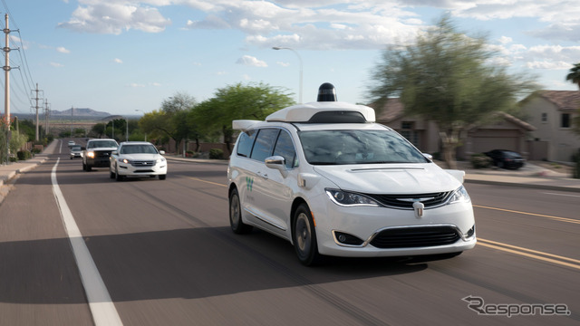 グーグルのウェイモの自動運転車の公道テスト（参考画像）