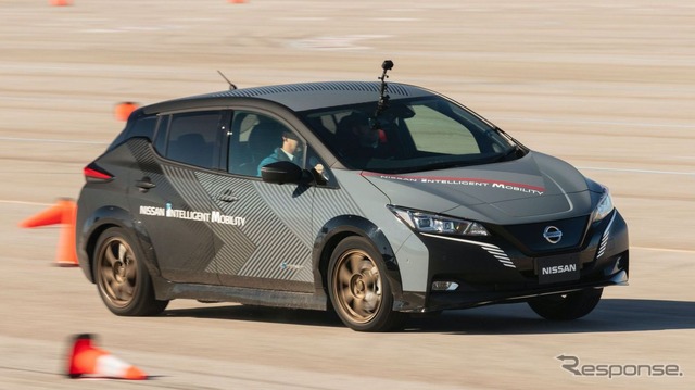 日産の次世代電動4WD「e-4ORCE」のテスト車両(リーフがベース)