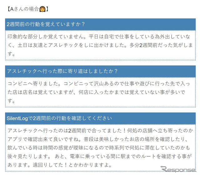 記憶を頼りに2週間前の行動を正確に伝えられるのか。