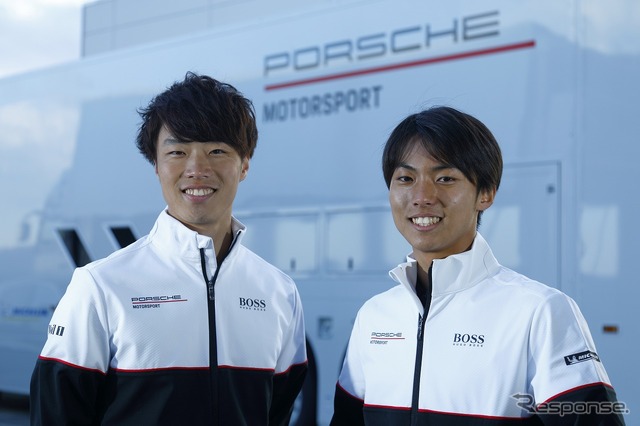 ポルシェジャパンジュニアドライバー、石坂瑞基(左)、大草りき(右)